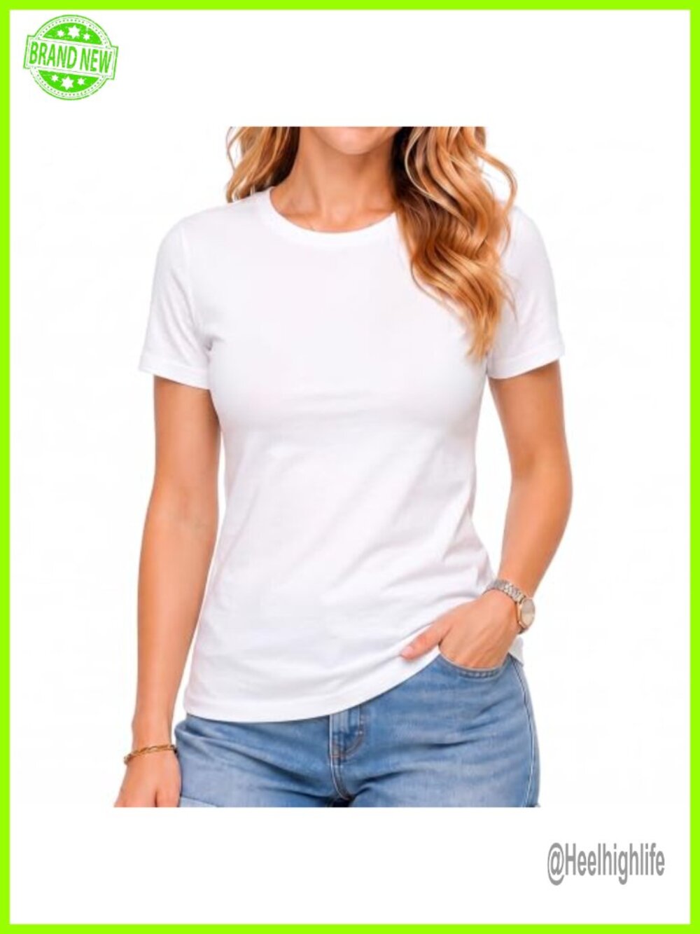 Women's 100% Cotton Crew Neck Short Sleeve T-Shirt Regular Fit